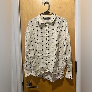 Zara Women’s Cream Shirt with Black Dots